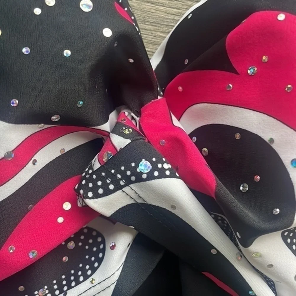 Shore Shapes swimsuit size 14 black hot pink white flattering plus